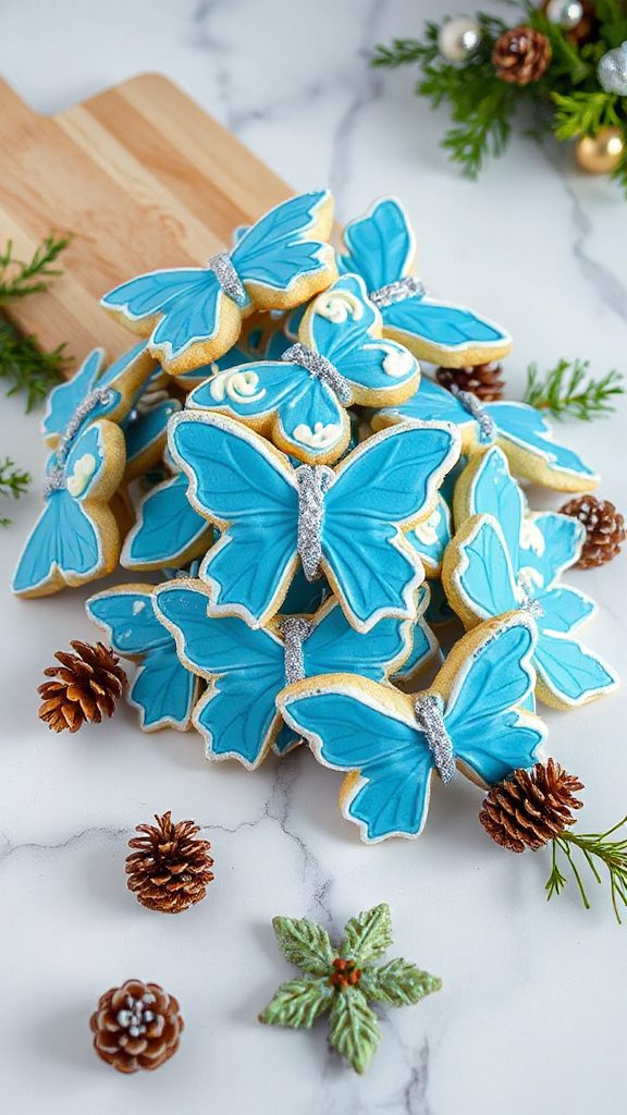 frosted blue buttercream cookies