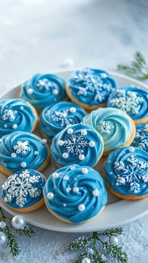 frosted blue velvet cookies