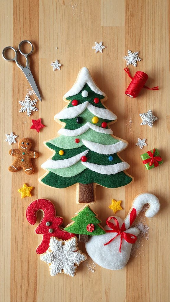 frosted christmas tree cookies