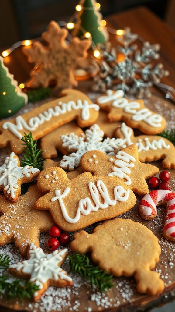 frosted personalized holiday cookies