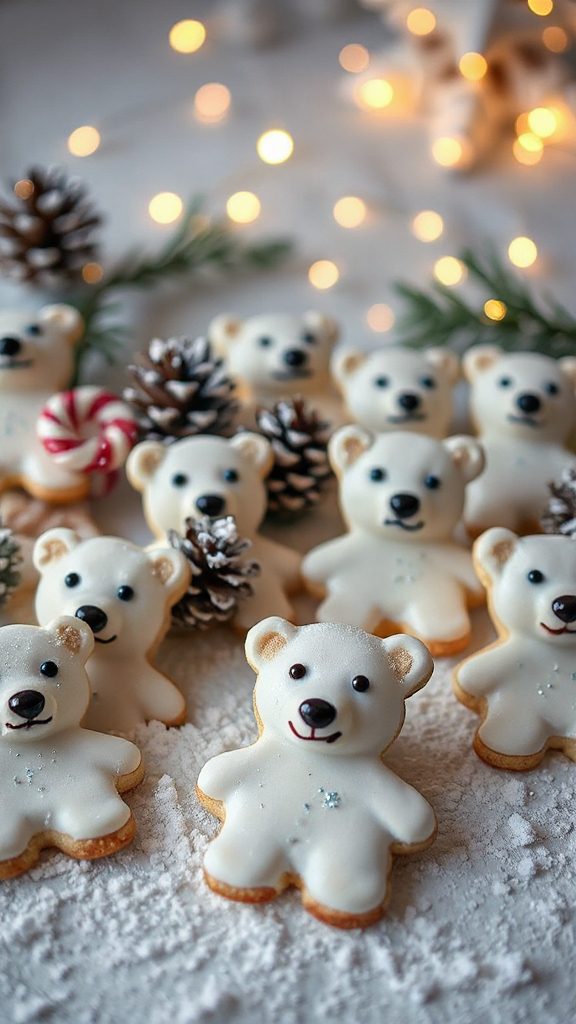 frosted polar bear cookies