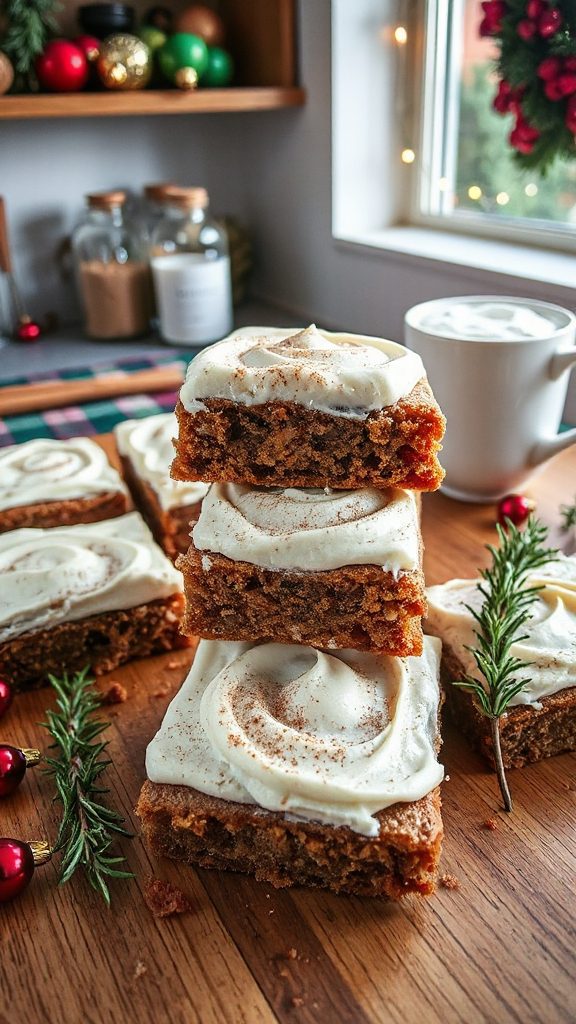 gingerbread bars with frosting