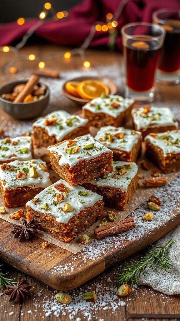 gingerbread holiday cookie bars