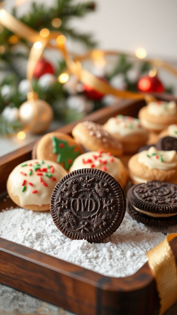 gingerbread oreo cookie sandwiches