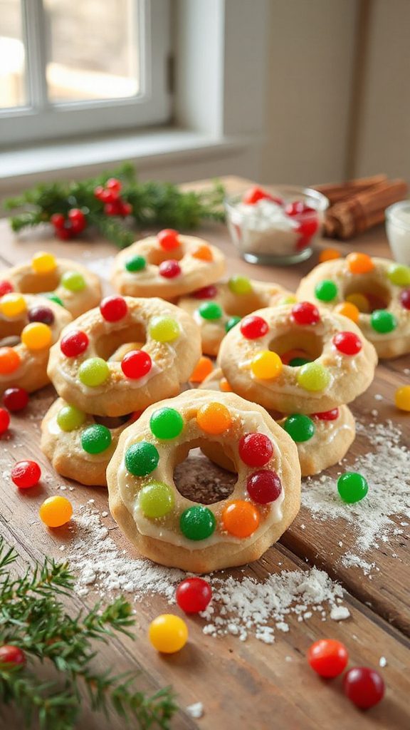gumdrop wreath decorated cookies
