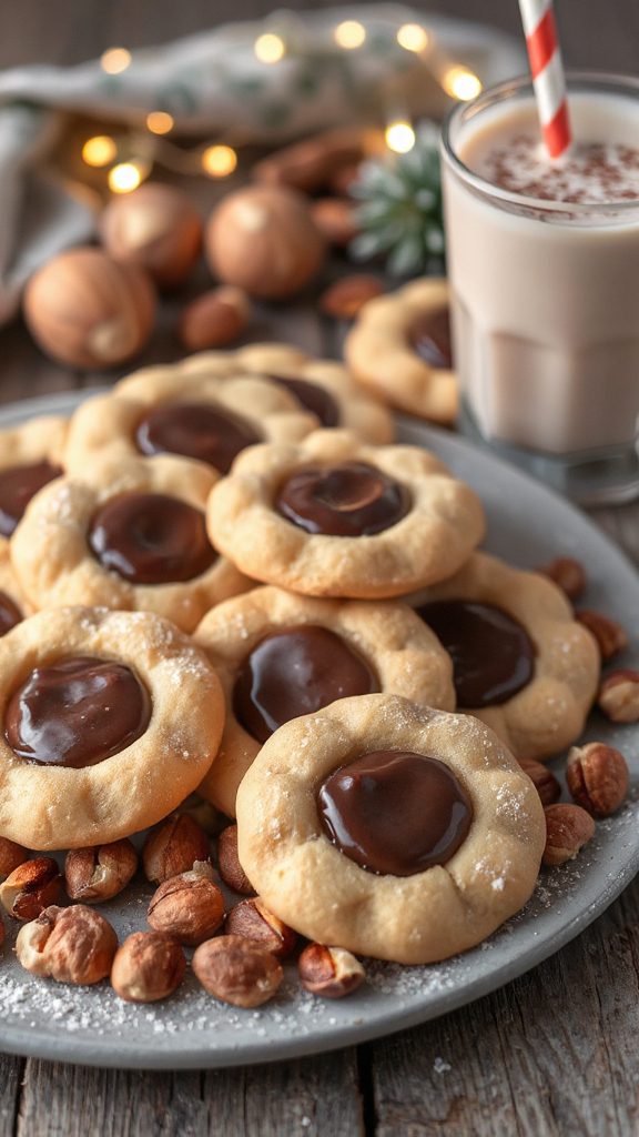 hazelnut milk thumbprint cookies