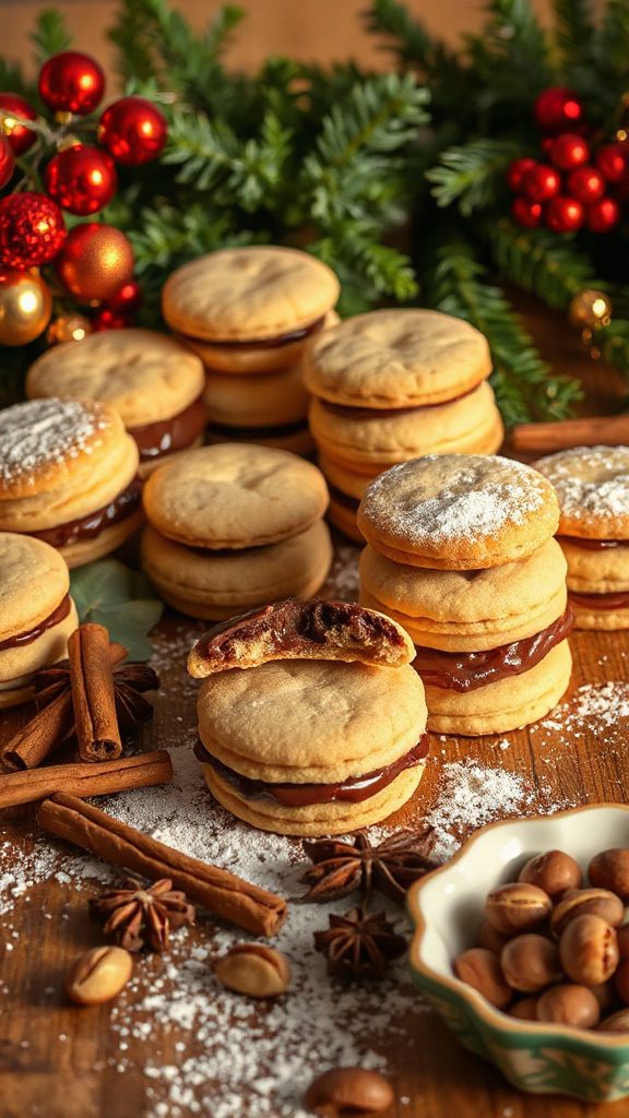 hazelnut shortbread sandwich cookies