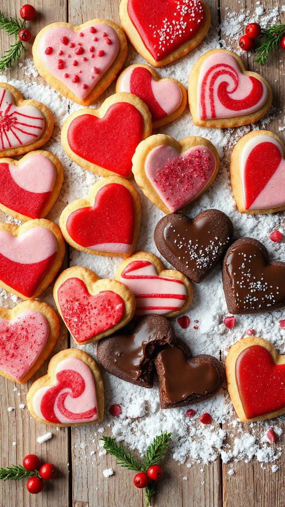 heart shaped chocolate cookies