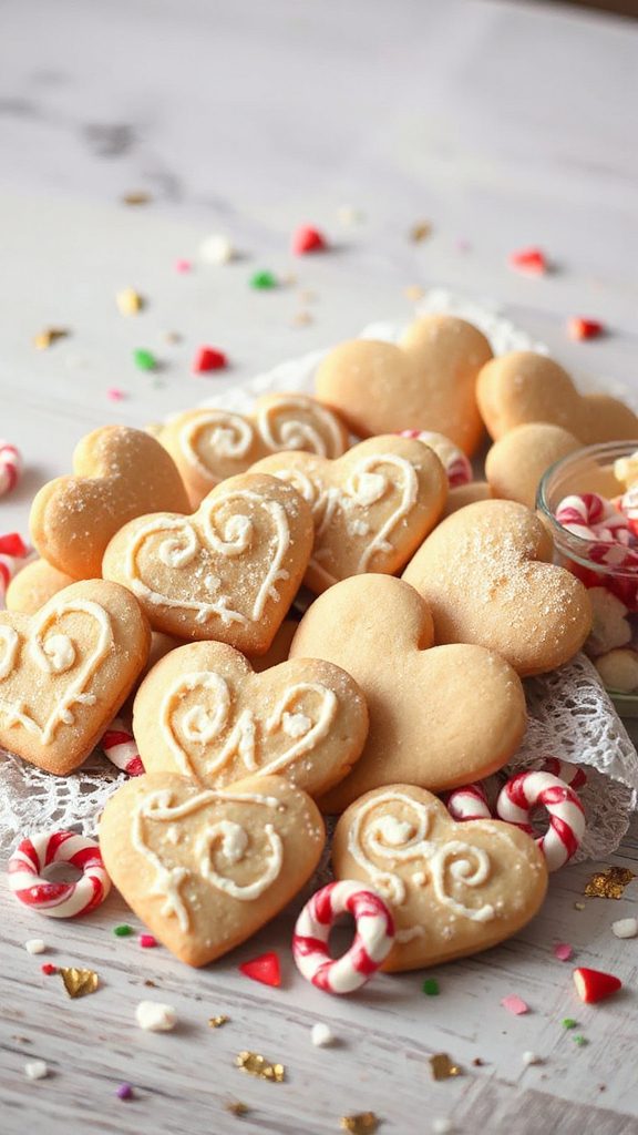 heart shaped festive cookies