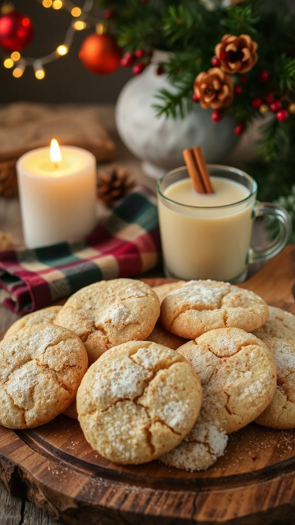 holiday eggnog snickerdoodle cookies