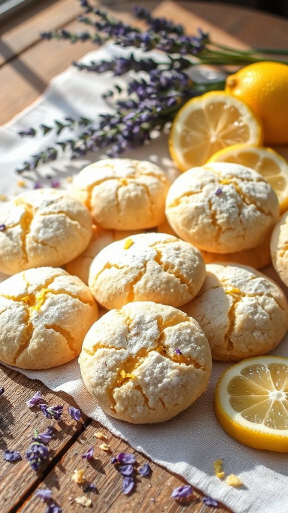 lavender lemon crinkle cookies