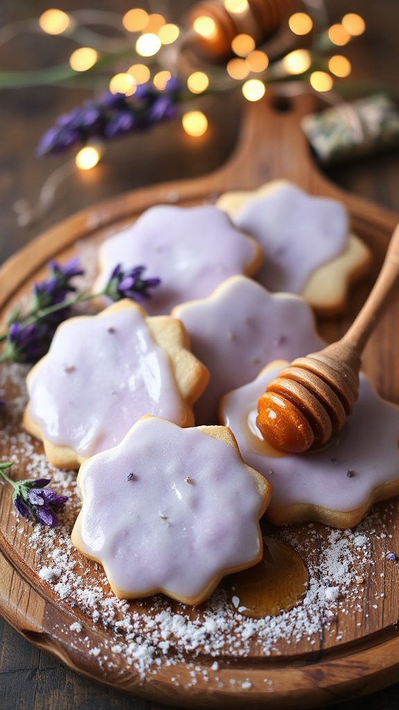 lavender shortbread with honey glaze