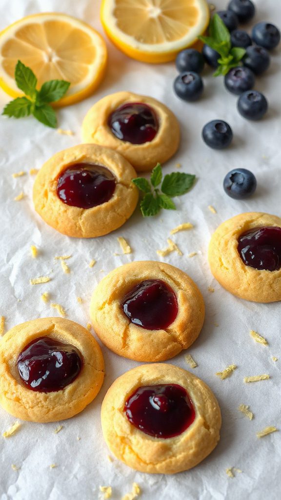 lemon blueberry thumbprint cookies