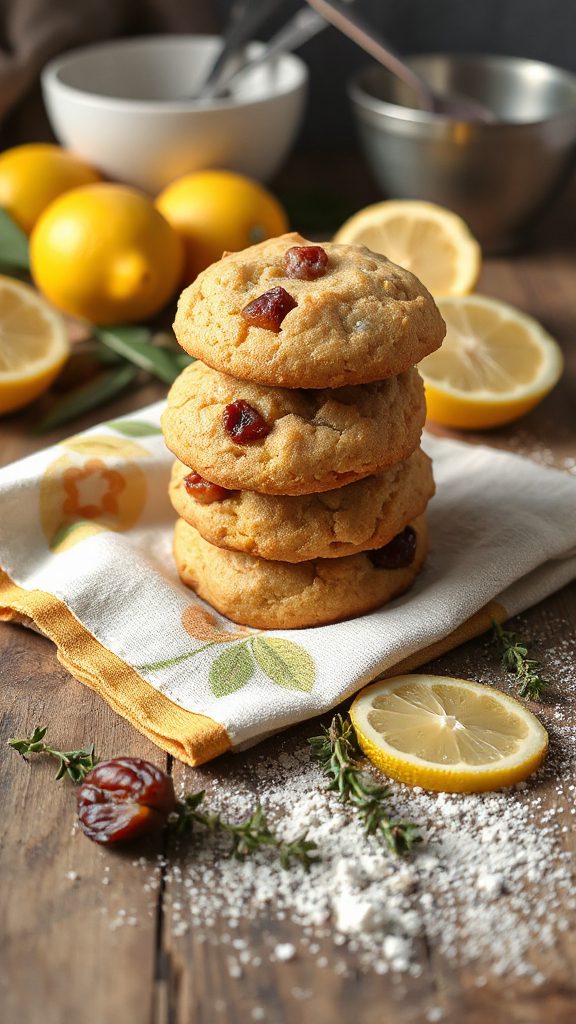 lemon infused chewy date cookies