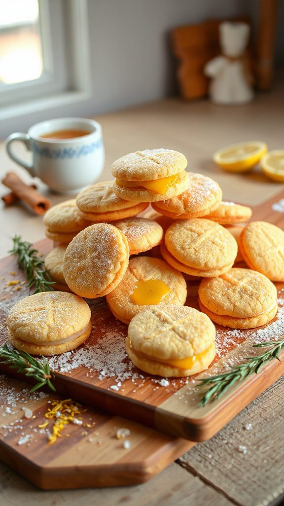 lemon saffron shortbread cookies