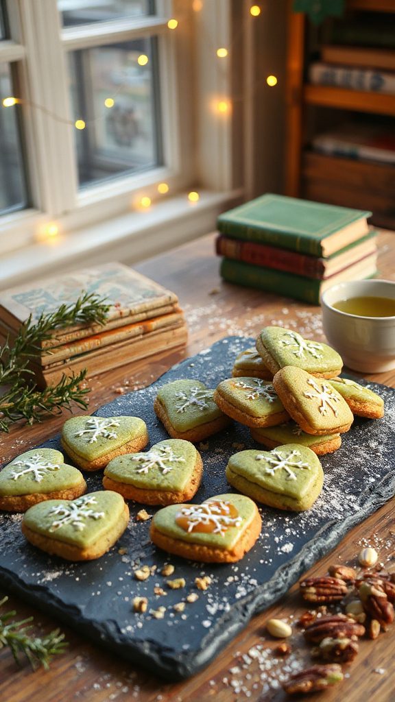 matcha caramel pecan cookies