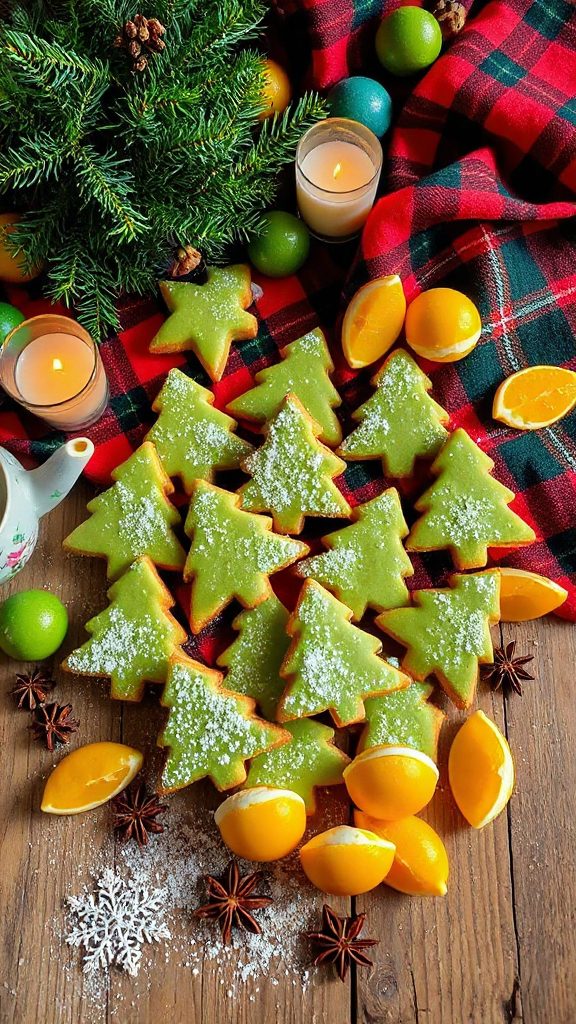 matcha citrus holiday cookies