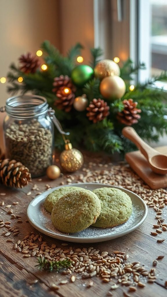 matcha hemp seed cookies