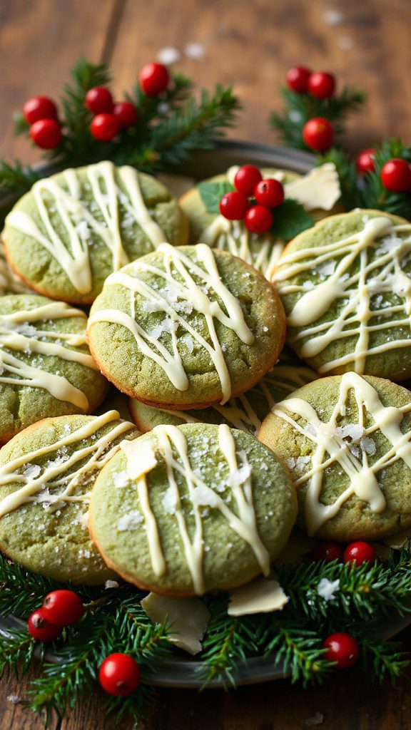 matcha infused frosted sugar cookies