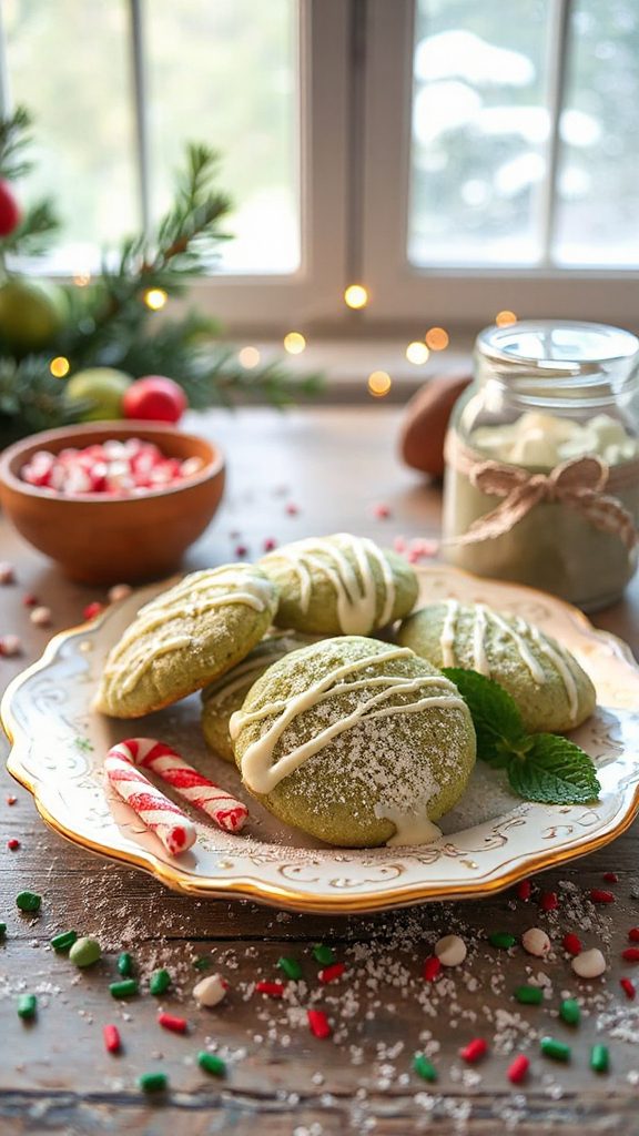 matcha infused snickerdoodle cookies