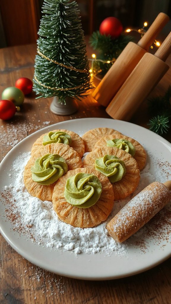 matcha infused wafer cookies