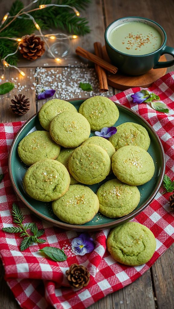 matcha spirulina sugar cookies