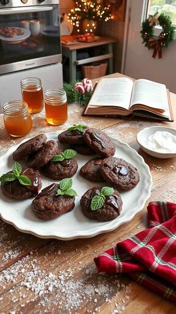 mint chocolate date cookies