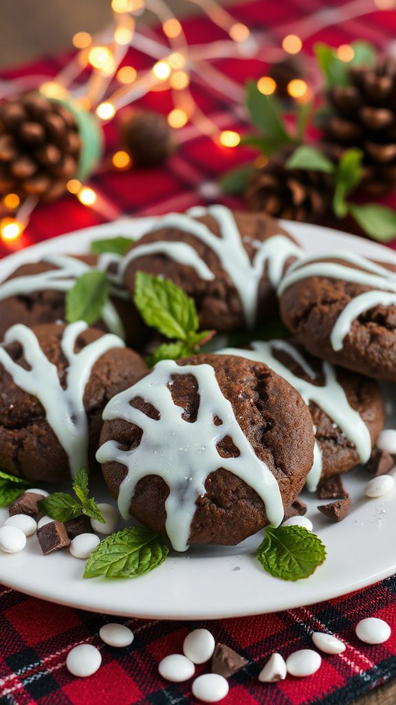 minty chocolate cake cookies