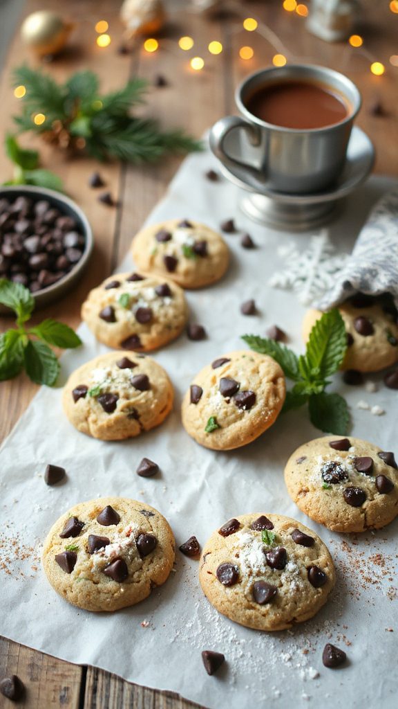 minty chocolate chip cookies