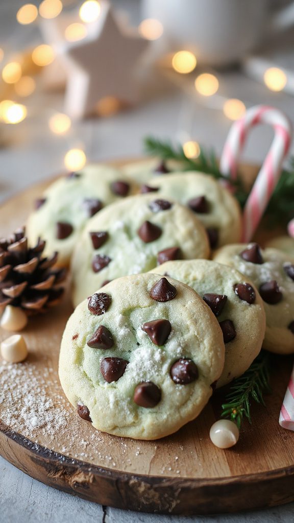 minty chocolate chip cookies