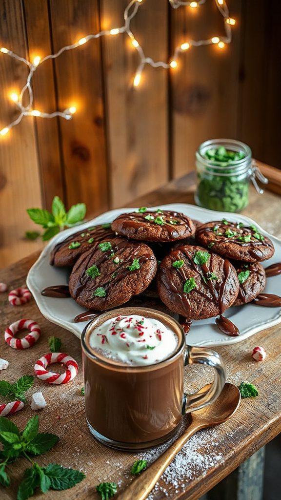 minty chocolate coffee cookies