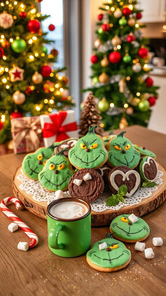 minty chocolate holiday cookies