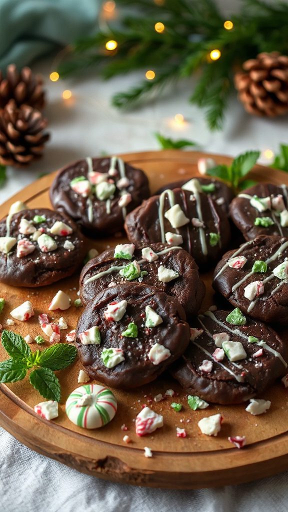 minty chocolate holiday cookies