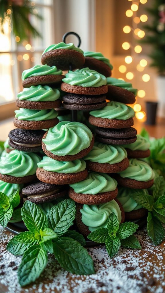 minty chocolate sandwich cookies