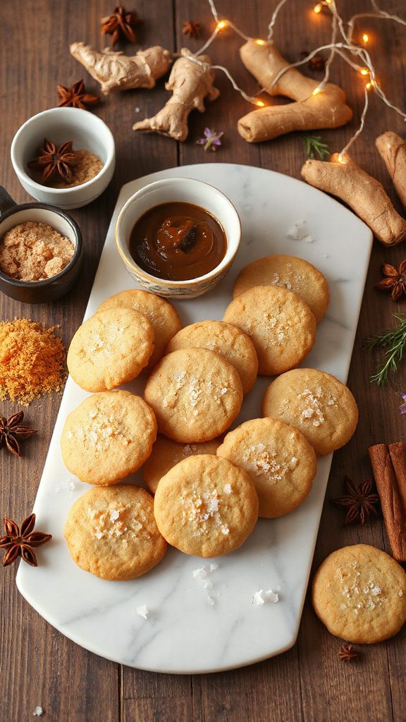 miso ginger shortbread cookies