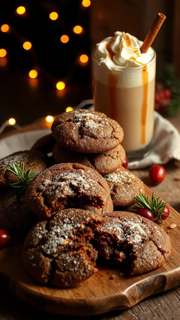 molasses cookies and milkshake