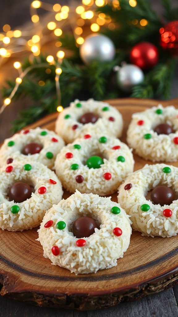 no bake festive coconut wreaths