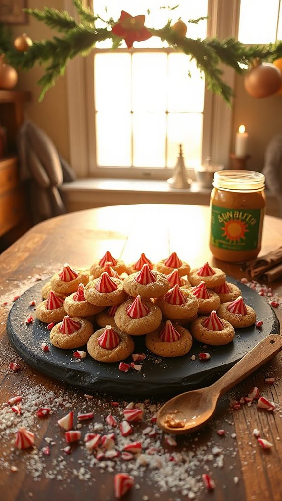 nut free peppermint kiss cookies