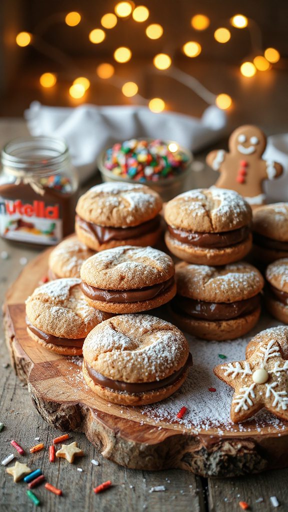 nutella filled gingerbread sandwiches