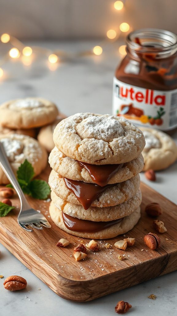 nutella filled peanut butter cookies