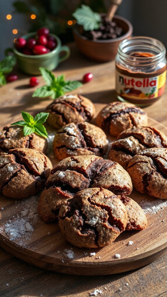 nutella infused chocolate cookies