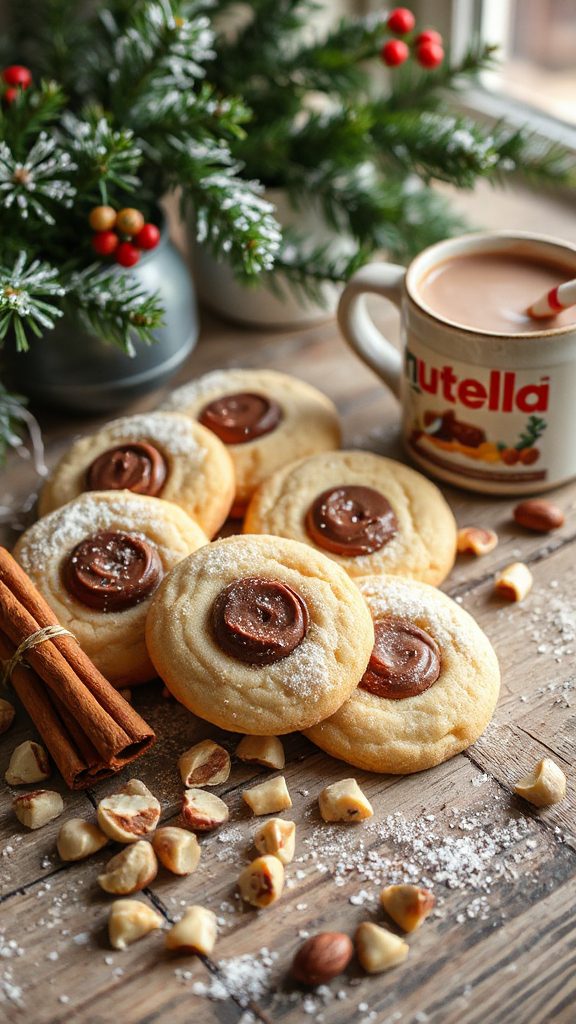 nutella infused oatmeal cookies