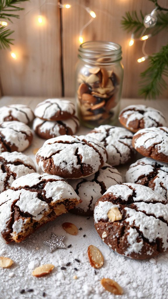 nutty chewy crinkle cookies