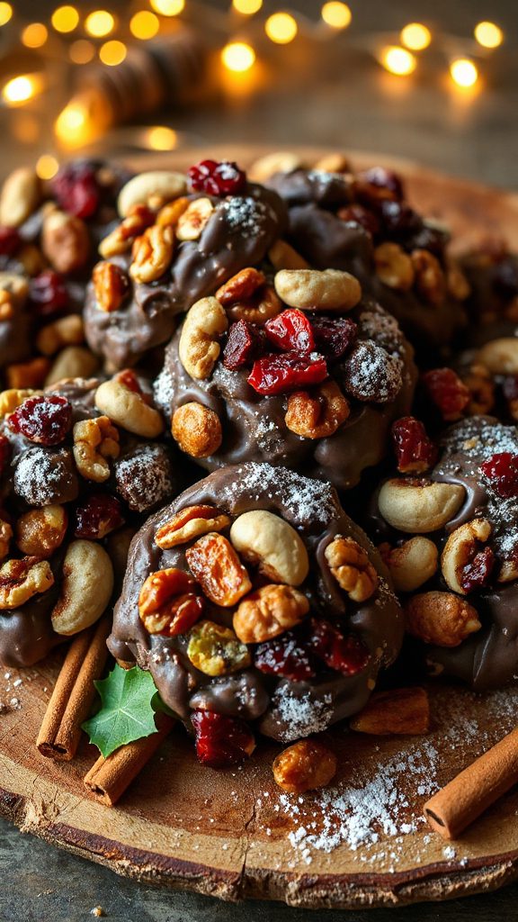 nutty fruit chocolate clusters