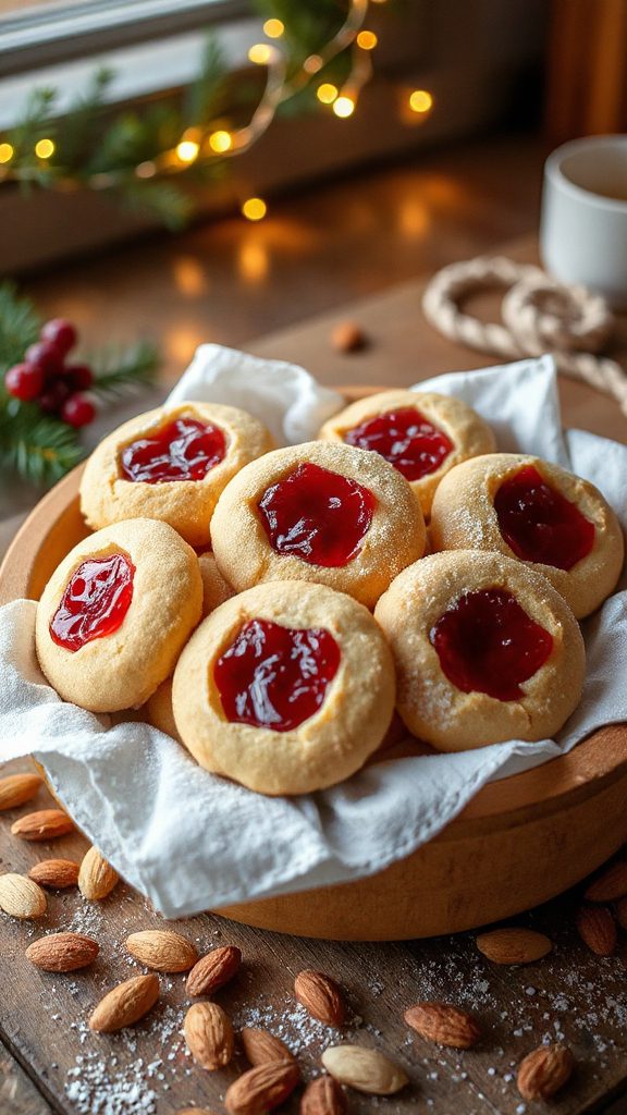 nutty raspberry thumbprint cookies