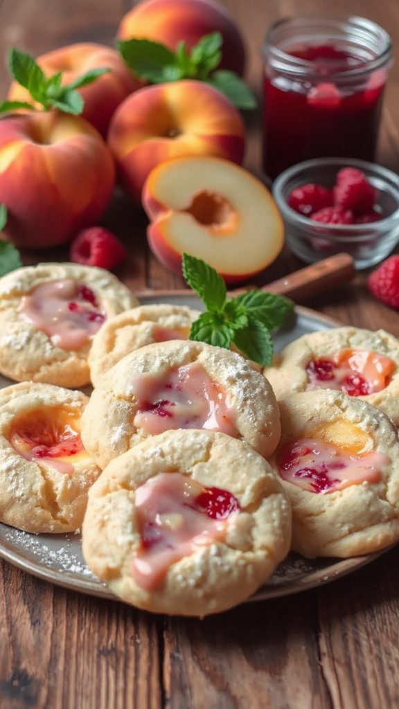 peach raspberry cookie delight