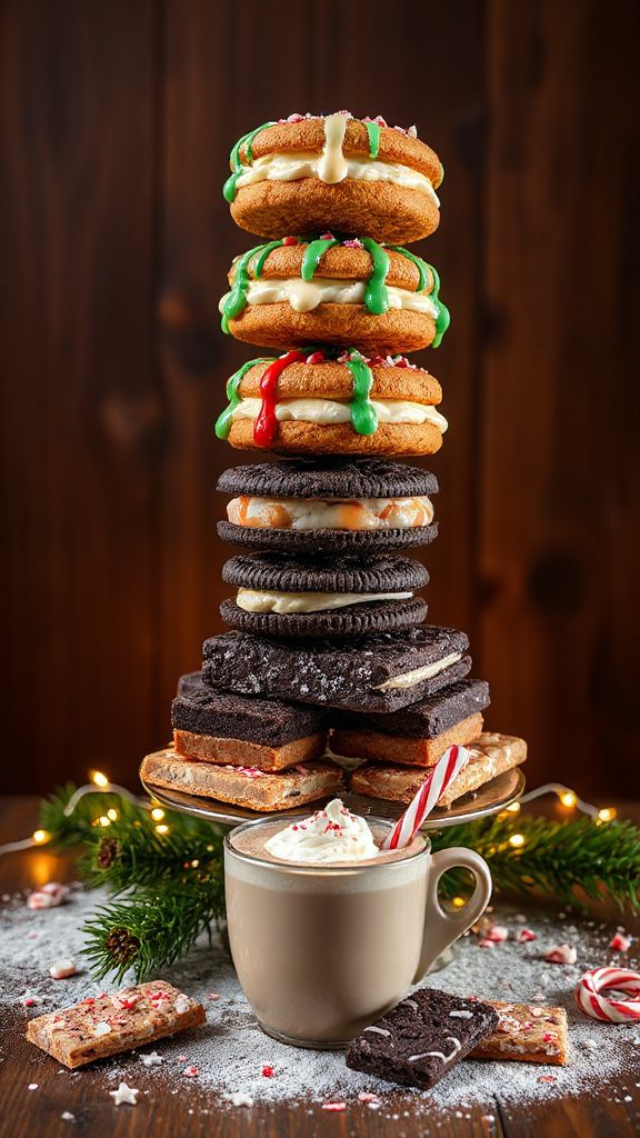 peppermint bark oreo sandwiches