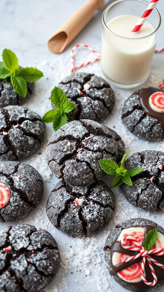 peppermint black sesame cookies