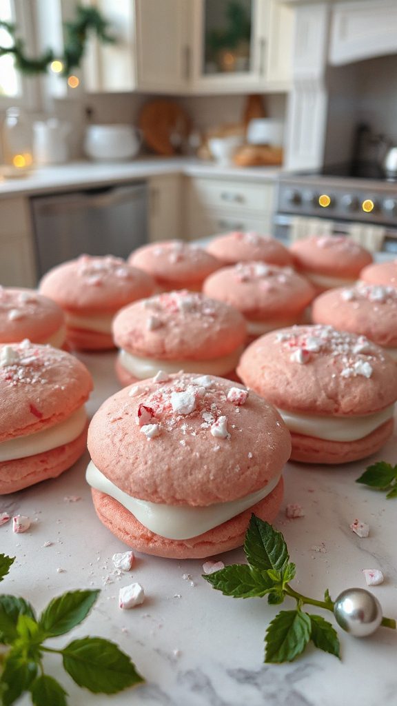 peppermint chocolate cookie sandwiches