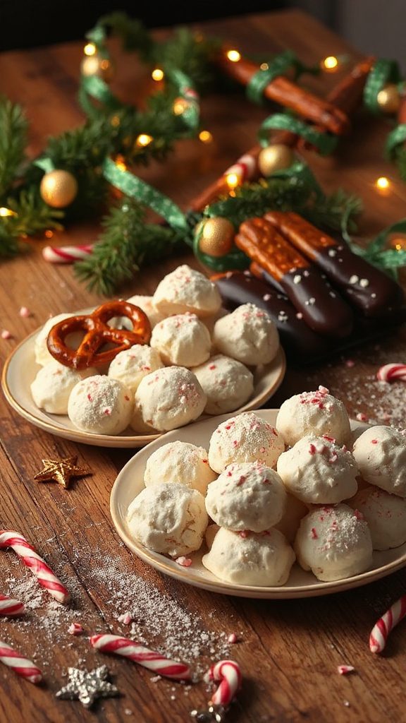 peppermint cookies and pretzels